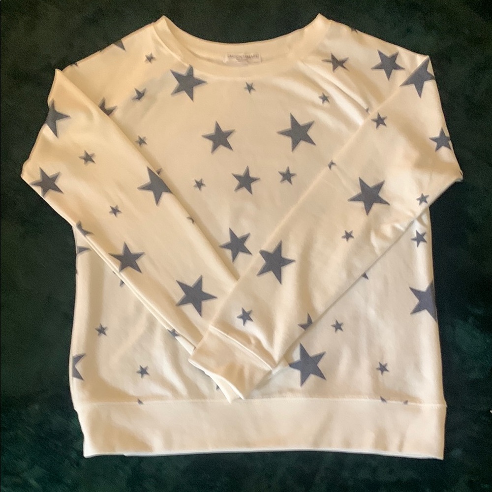 Grayson Threads Cream and Blue Star Sweater